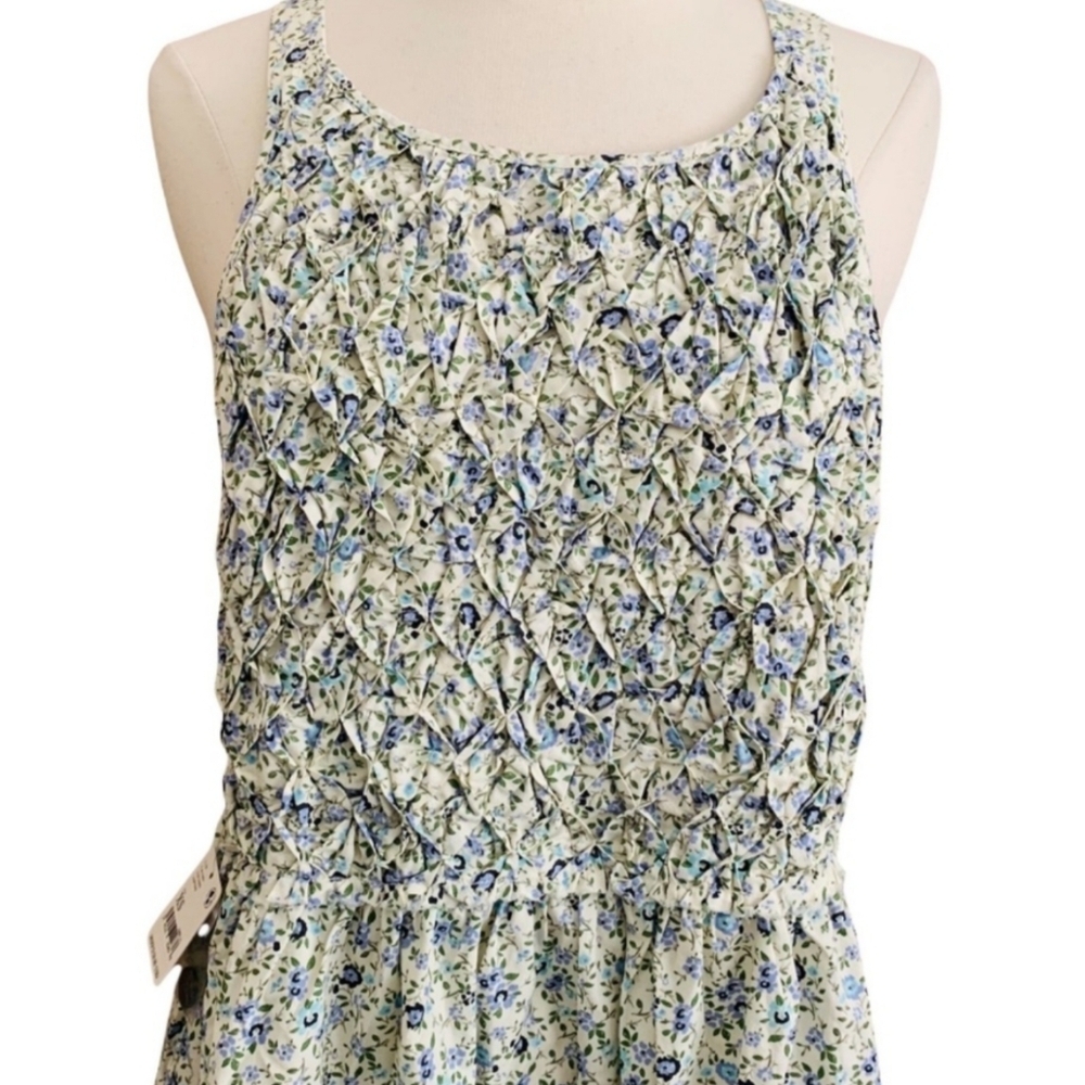 NWT Free People Petunia Mini Dress XS Blue Floral Cottagecore Boho Prairie Dress - Picture 12 of 16